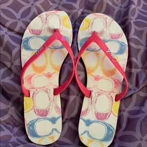 Coach FlipFlops. Worn 1 time. nice condition. Sa 8